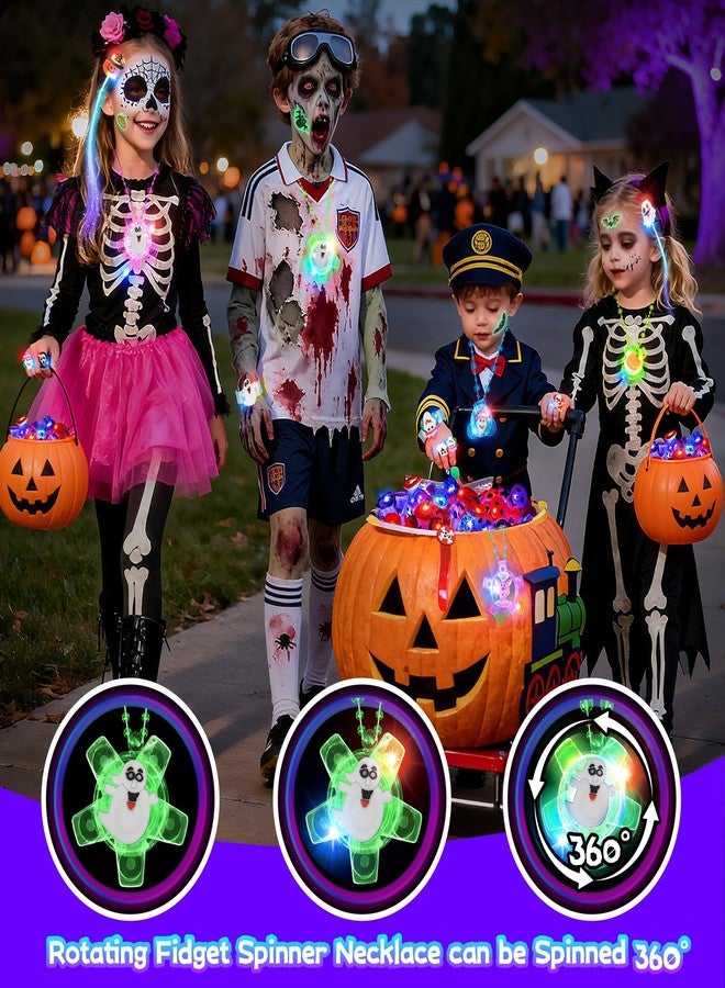 ShyLizard 100Pcs Halloween Party Favors for Kids-Halloween Glow in the Dark Party Supplies,Halloween Light Up Necklace Flash Rings,Non-Candy Trick or Treat Goodie Bag Fillers,Classroom Favors Gifts - Image 5